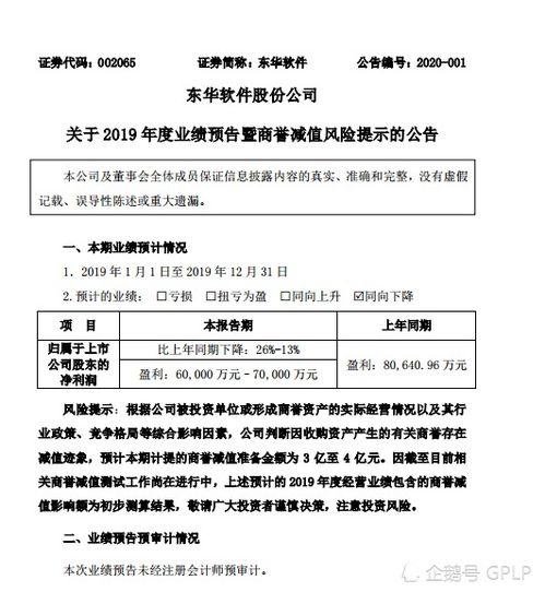 东华软件连续四年商誉减值超10亿，预计2019年净利下滑，信息系统集成服务承压